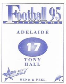 1995 Select AFL Stickers #17 Tony Hall Back
